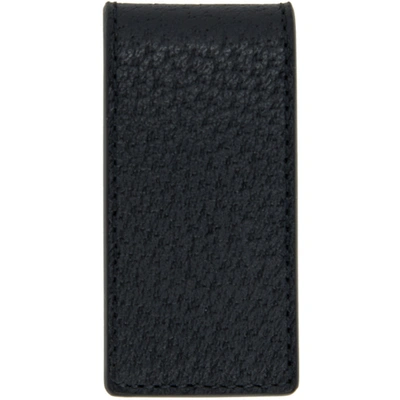 Shop Gucci Black Leather Bee Money Clip In 1000 Nero