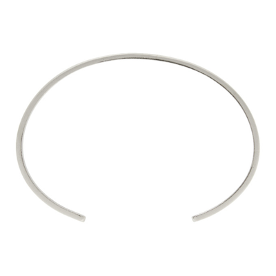Maison Margiela Logo Stamp Cuff In 951 Silver