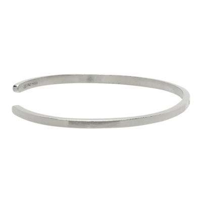 Maison Margiela Logo Stamp Cuff In 951 Silver