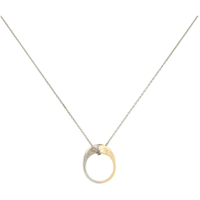 Shop Maison Margiela Gold & Silver Twisted Ring Pendant Necklace In 961 Silver