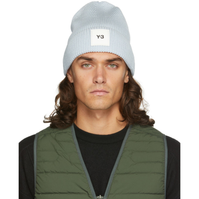 Shop Y-3 Blue Merino Wool Beanie In Bluetint