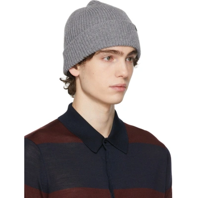 Shop Paul Smith Grey Cashmere Beanie In 76 Greys