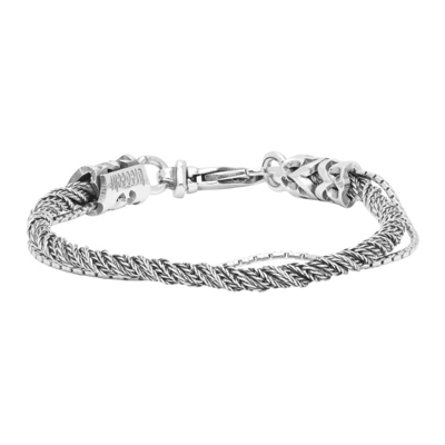 Shop Emanuele Bicocchi Silver Single Torsion Rope Bracelet