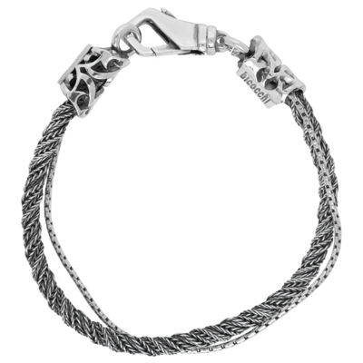 Shop Emanuele Bicocchi Silver Single Torsion Rope Bracelet