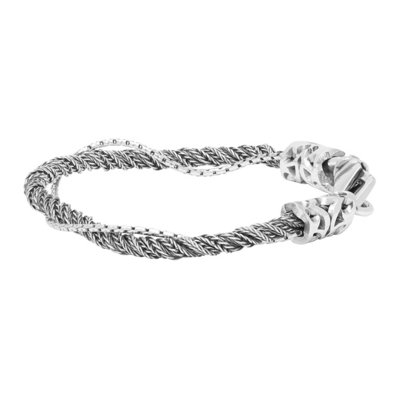 Shop Emanuele Bicocchi Silver Single Torsion Rope Bracelet