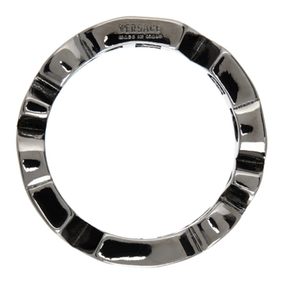 Shop Versace Logo Ring In 3j080 Silve