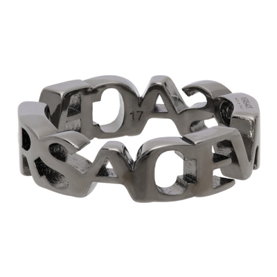 Shop Versace Logo Ring In 3j080 Silve