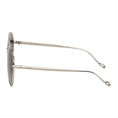 Shop Loewe Silver & Black Pilot Sunglasses In 16b Shiny Palladium