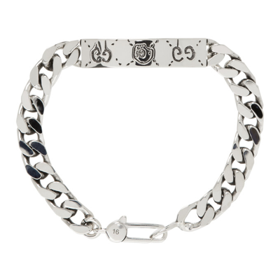 Shop Gucci Silver ' Ghost' Chain Bracelet In 0701 Argento Aureco