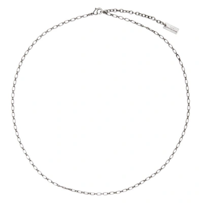 Shop Saint Laurent Silver Chain Link Necklace In 8142 Argent Oxyde