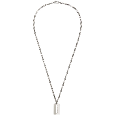 Shop Hugo Silver E-cut Necklace In 40 Silver