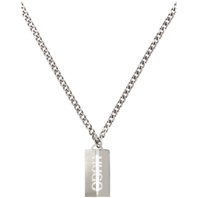Shop Hugo Silver E-cut Necklace In 40 Silver