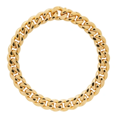 Shop Bottega Veneta Gold Curb Chain Necklace In 8120 Gold