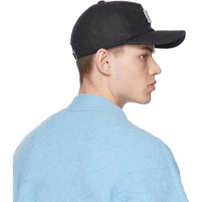 Shop We11 Done Grey Padded Flannel Logo Cap In Charcoal