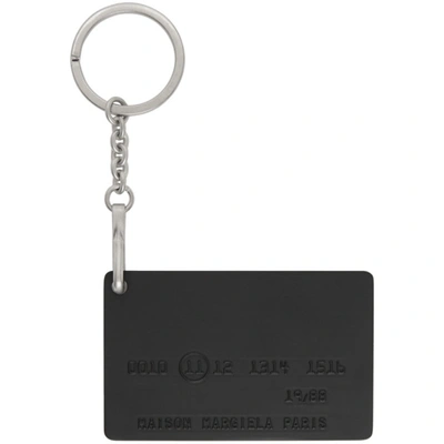 Shop Maison Margiela Black & Silver Credit Card Keychain In H1145 Black/silver