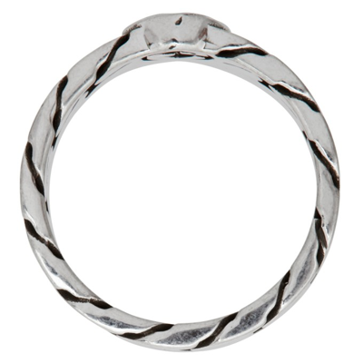 Shop Gucci Silver Thin Chain Interlocking G Ring In 0728 Semi Shiny Silv