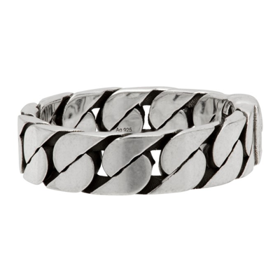 Shop Gucci Silver Thin Chain Interlocking G Ring In 0728 Semi Shiny Silv