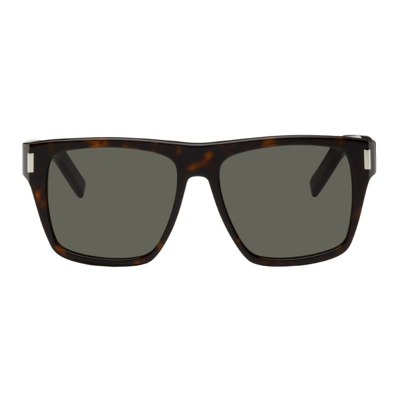 Shop Saint Laurent Sl 424 Sunglasses In 002 Havana