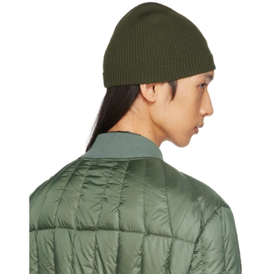 Shop Rick Owens Green Rib Knit Beanie In 15 Green