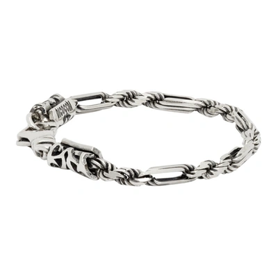 Shop Emanuele Bicocchi Twisted Chain Bracelet In Silver