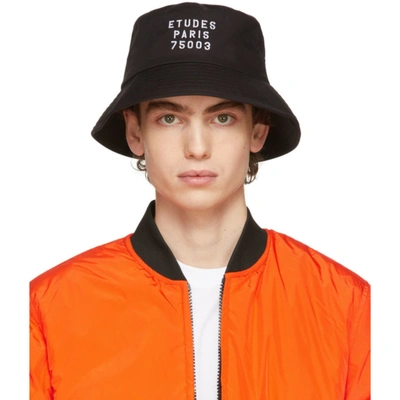 Etudes Studio Black Training Stencil Bucket Hat In Black