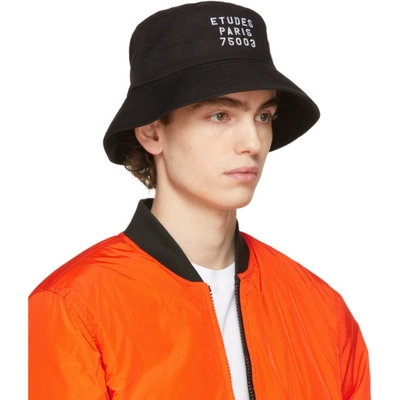 Etudes Studio Black Training Stencil Bucket Hat In Black