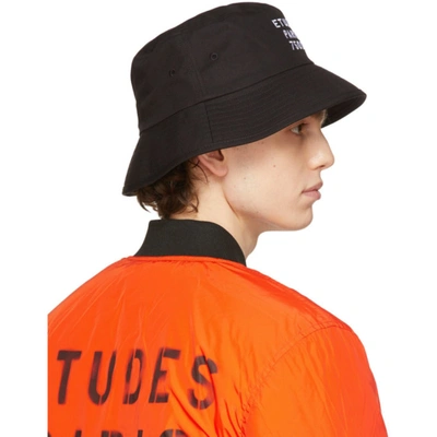 Etudes Studio Black Training Stencil Bucket Hat In Black