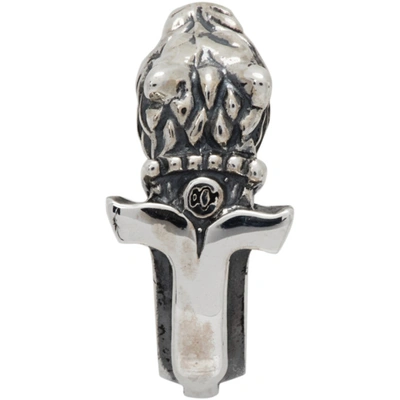 Shop Yohji Yamamoto Silver Wolf Dagger Single Earring