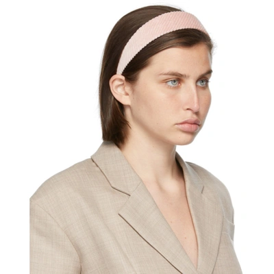 Shop Maison Michel Pink Corduroy Miwa Headband In Baby Pink