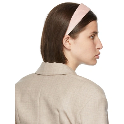 Shop Maison Michel Pink Corduroy Miwa Headband In Baby Pink