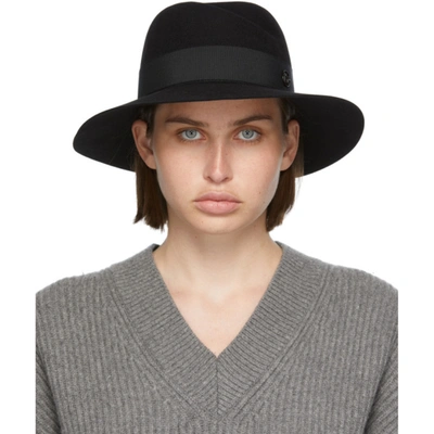 Shop Maison Michel Black Felt Virginie Fedora