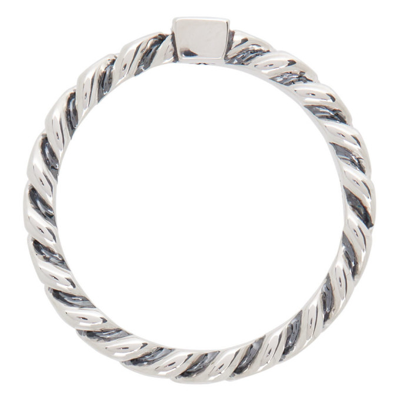 Shop Tom Wood Silver Slim Spinel Chain Ring
