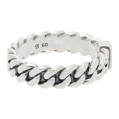 Shop Tom Wood Silver Slim Spinel Chain Ring