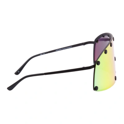Rick Owens Multicolor Shielding Sunglasses In 91000 Blk/rainbow