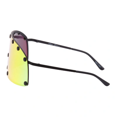 Rick Owens Multicolor Shielding Sunglasses In 91000 Blk/rainbow
