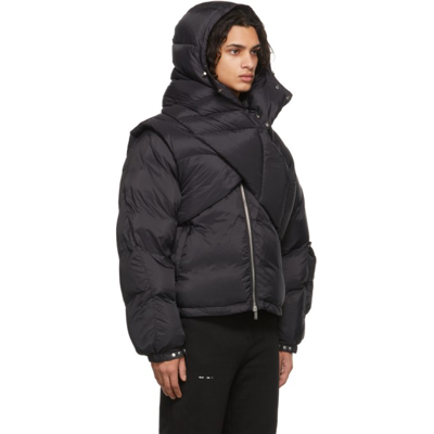 Shop Heliot Emil Black Down Scarf Puffer Jacket In Blackblk01