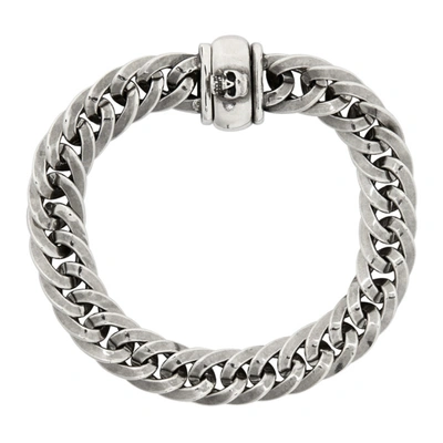 Shop Emanuele Bicocchi Skull Curb Chain Bracelet In Silver