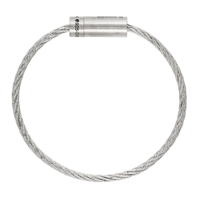 Shop Le Gramme Silver Brushed 'le 9 Grammes' Cable Bracelet