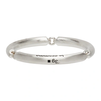 Shop Le Gramme Silver Brushed 'le 3 Grammes' Bangle Three Ring