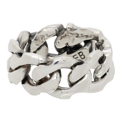 Shop Emanuele Bicocchi Curb Chain Ring In Silver