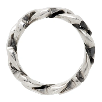 Shop Emanuele Bicocchi Curb Chain Ring In Silver
