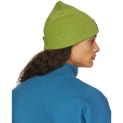 Shop Brain Dead Green Logo Head Beanie In Apple