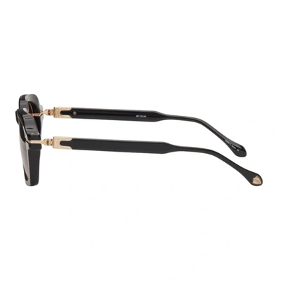 Shop Matsuda Black M2055 Sunglasses In Black Brushed Gold