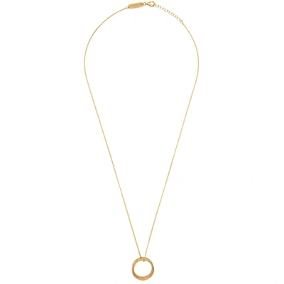 Shop Maison Margiela Gold Number Logo Ring Necklace In 950 Yellow Gold Plat