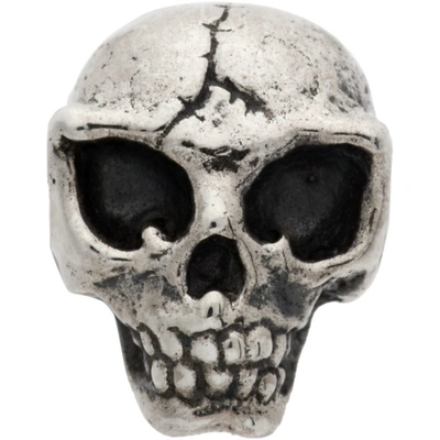 Shop Yohji Yamamoto Silver Alien Skull Earring