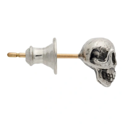 Shop Yohji Yamamoto Silver Alien Skull Earring