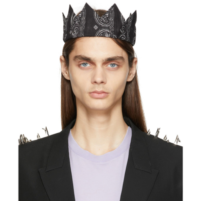 Givenchy Black Crown Bandana Headband In 001-black
