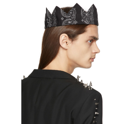 Givenchy Black Crown Bandana Headband In 001-black