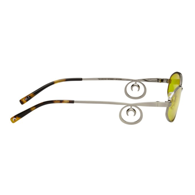 Shop Marine Serre Gold Vuarnet Edition Swirl-frame Oval Sunglasses In 09 Gold