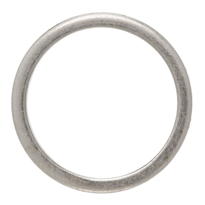 Shop Maison Margiela Silver Wide Logo Ring In 951 Silver